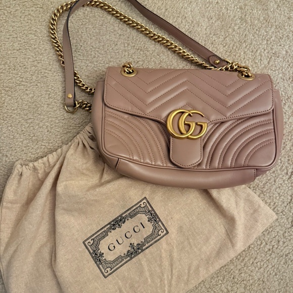 Taupe GUCCI Matelasse Medium GG Marmont Shoulder Bag - Picture 2 of 13